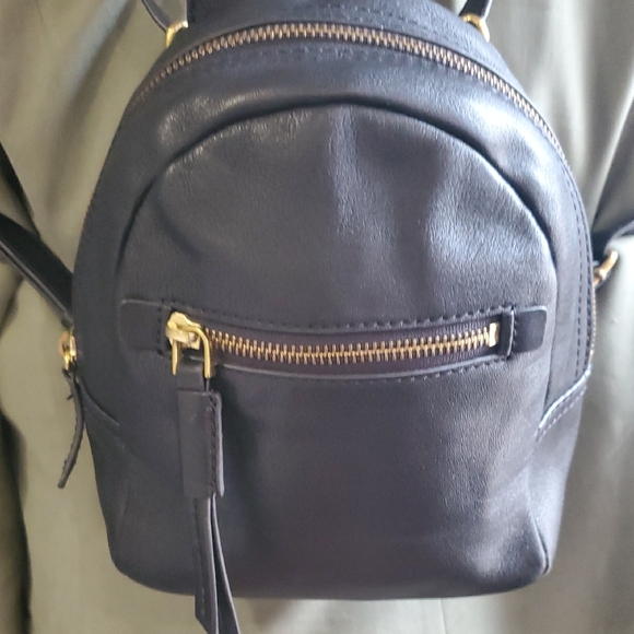 Fossil Midnight Black Backpack with Gold Accents - Picture 6 of 14